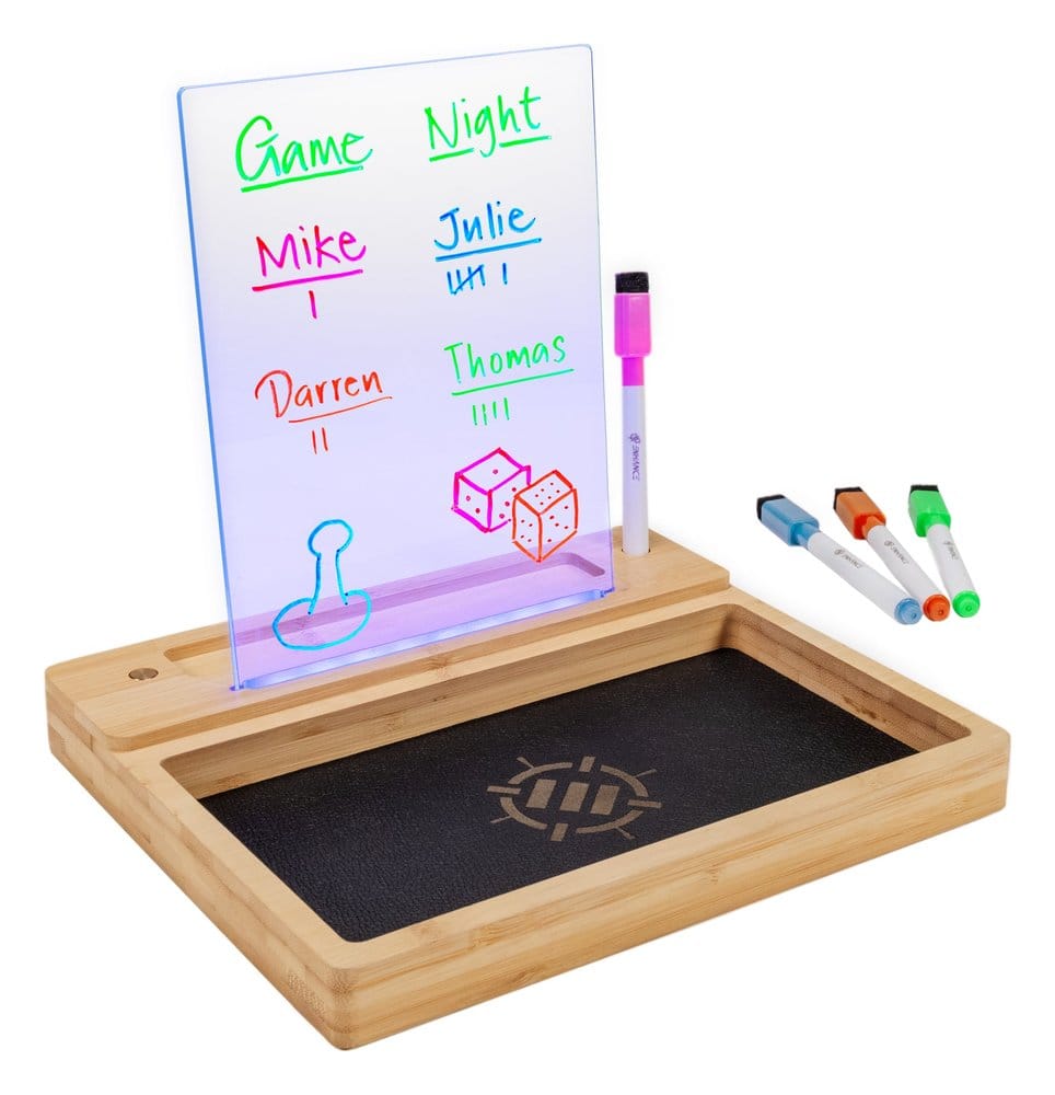 Enhance Tabletop Tablero de escritura LED y bandeja de dados Transparente Frikytopia