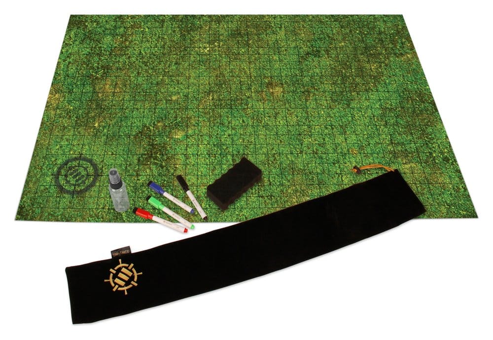 Enhance Tabletop Kit de campaña de alfombrilla de rejilla DnD verde Frikytopia