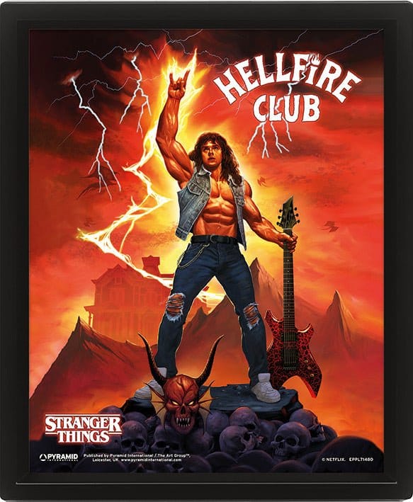 Stranger Things 4 Póster Efecto 3D Hellfire Tribute