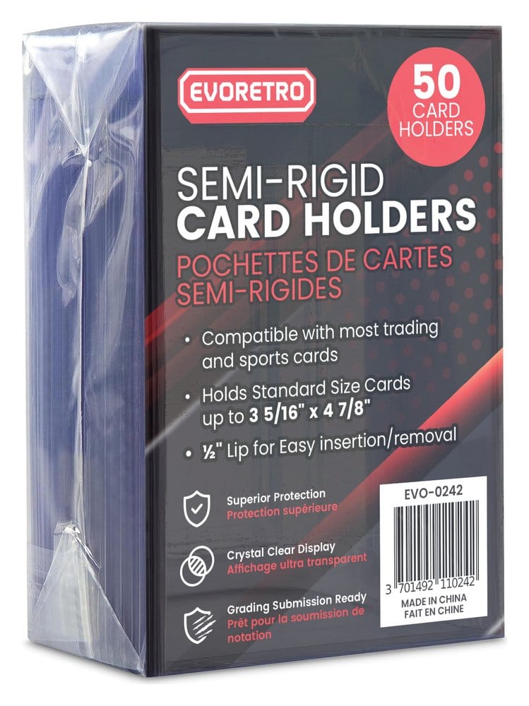 Evoretro pack 50 pochettes de cartes Semi-Rigid 8 x 12 cm
