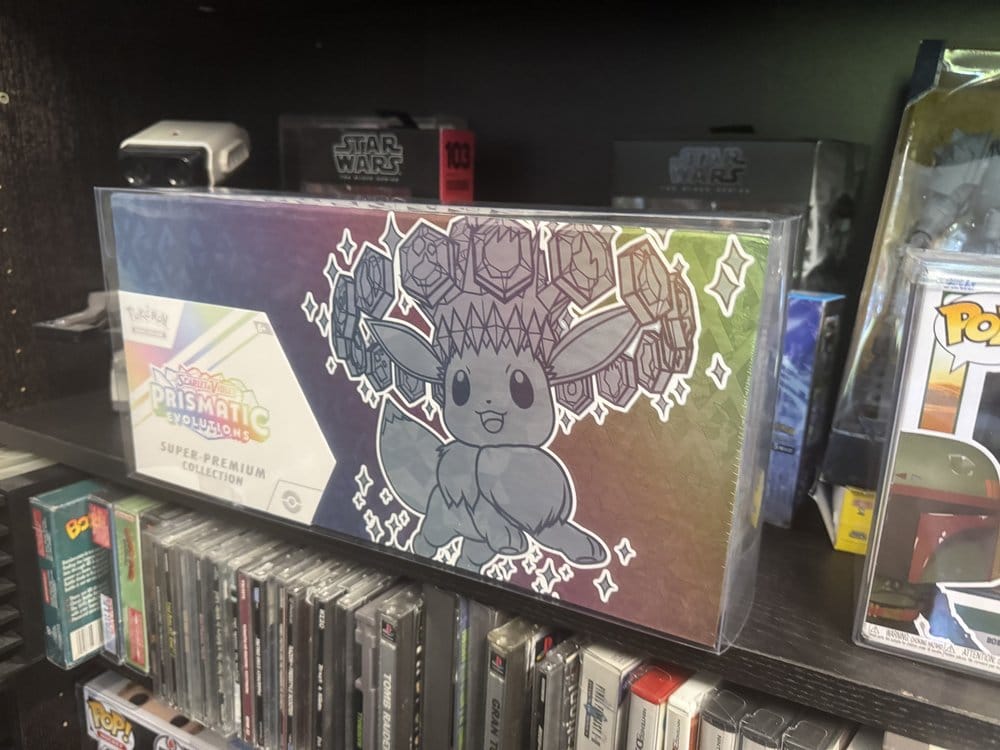 Caja de PET Pack de 2 Protector para Pokémon Prismatic Evolutions Super Collection Box 38 x 18 cm