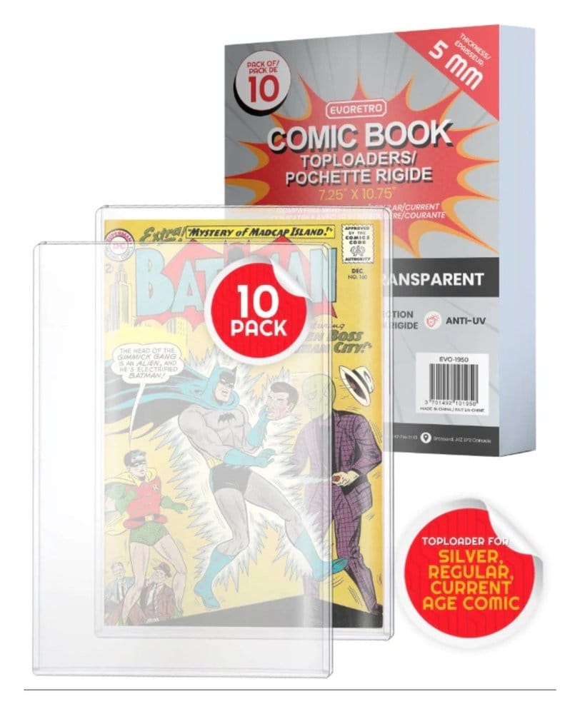 Evoretro Toploader para Comics Paquete de 10 Silver