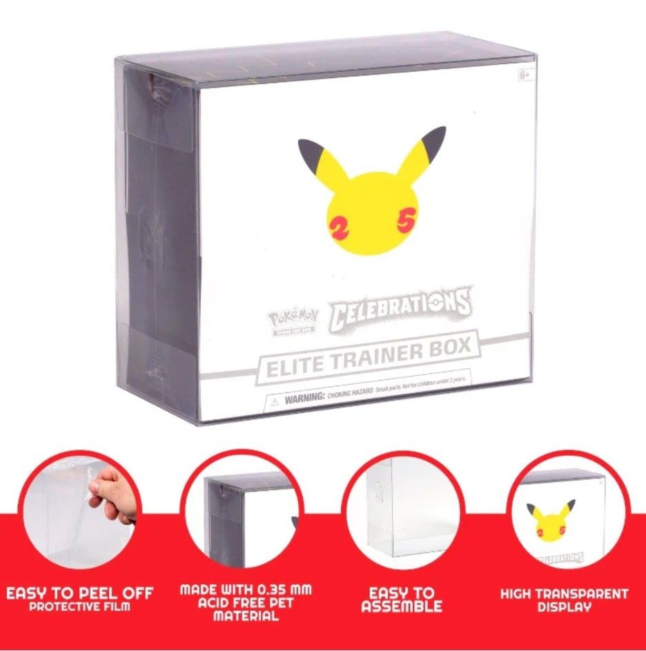 Evoretro Caja de PET Pack de 1 Protector para Pokémon ETB