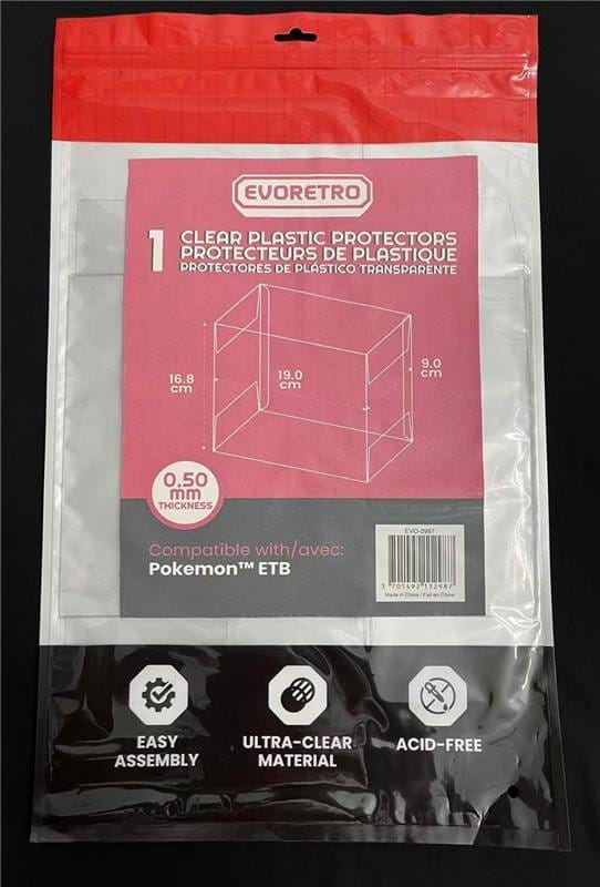 Evoretro Caja de PET Pack de 1 Protector para Pokémon ETB