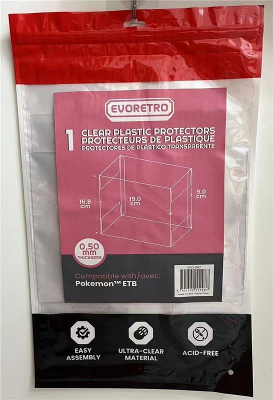 Evoretro Caja de PET Pack de 1 Protector para Pokémon ETB