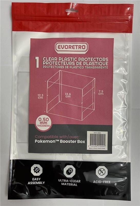 Evoretro Caja de PET Pack de 1 Protector para Pokémon Booster Box Frikytopia