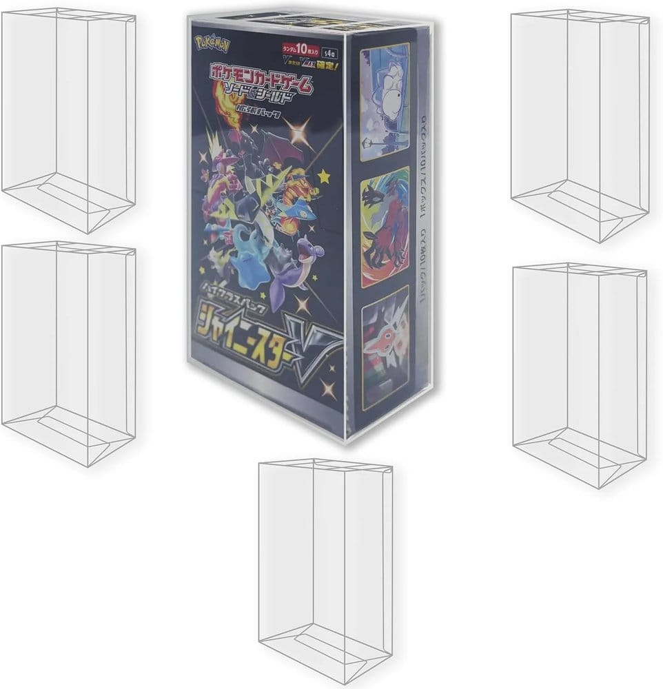 Evoretro Caja de PET Pack de 5 Protector para Pokémon Booster Box Japonesa Pequeña