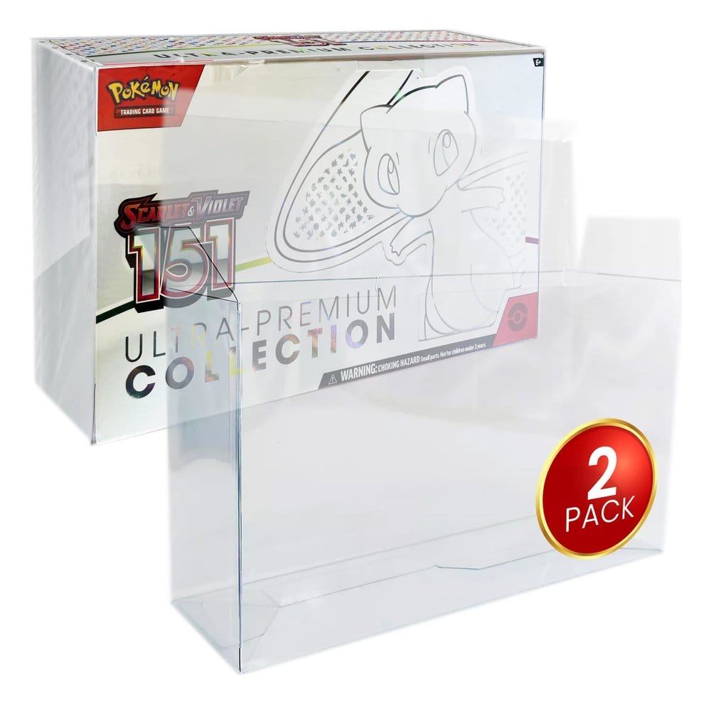 Evoretro Caja de PET Pack de 2 Protector para Pokémon 151 Escarlata y Púrpura Colección Ultra Premium Box Frikytopia