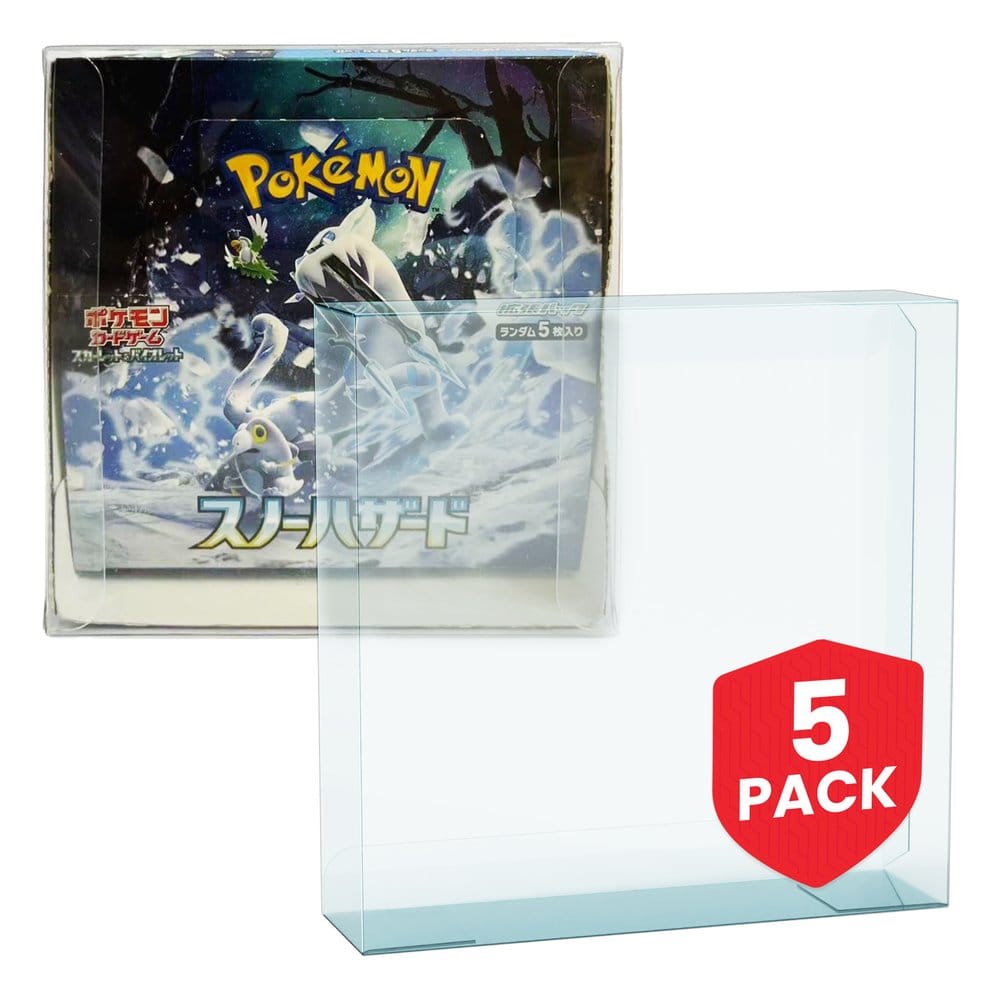 Evoretro Caja de PET Pack de 5 Protector para Pokémon Booster Box Japonesa Grande Frikytopia