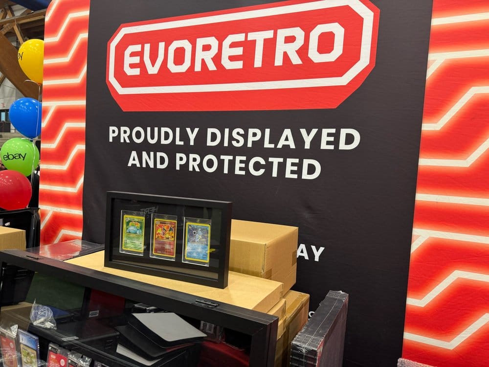 Evoretro Marco de Exhibición Vitrina para 3 Tarjetas en Caja Magnética
