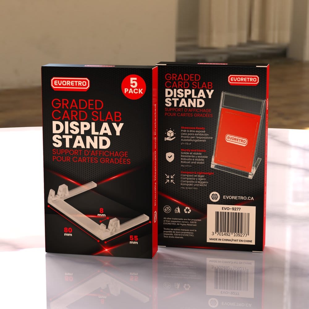 Evoretro Pack de 5 Display Stands para Graded Cards Slabs Transparente