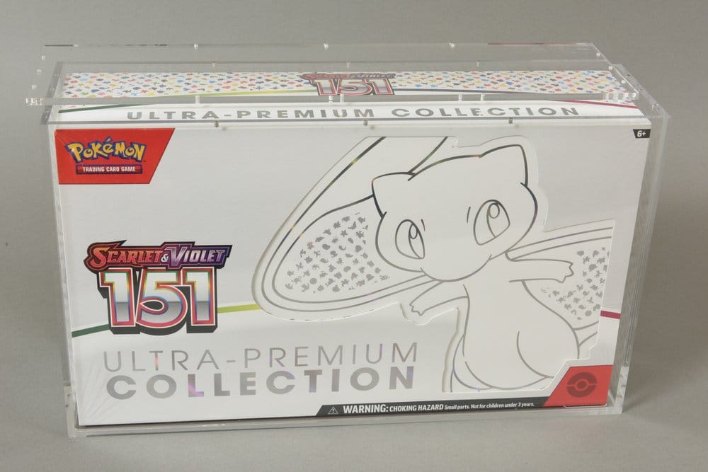 Evoretro Display de Acrílico para Pokemon 151 UPC Box y Mega Charizard X UPC Box 23 x 39 cm