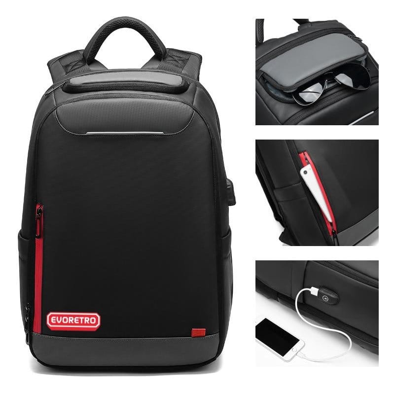 Evoretro Mochila de Viaje y Mini-Estuche de Transporte Bundle Kit Negro Frikytopia