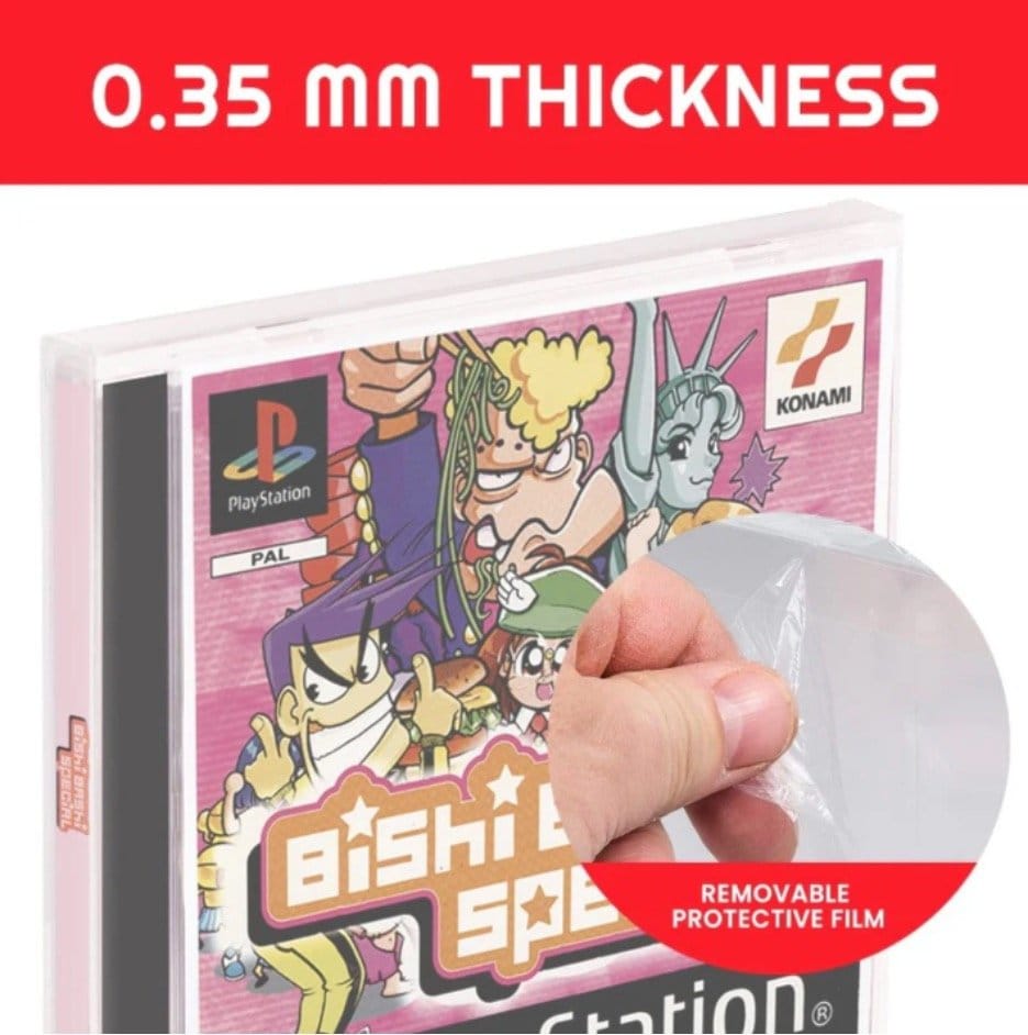 Caja de PET pack de 25 Protector para PS1/Single CD/Dreamcast (Jewel Case) Games