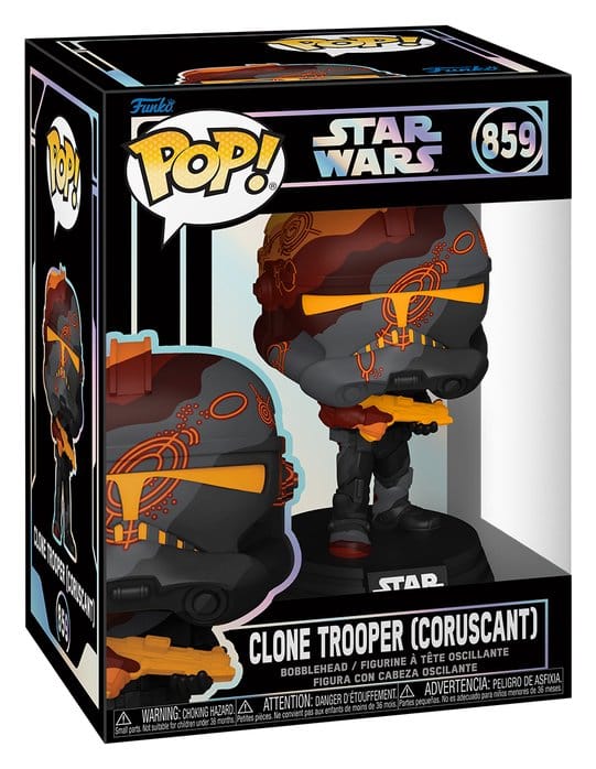 Star Wars Figura POP! Vinyl Cabezón Clone Trooper (Coruscant) 9 cm