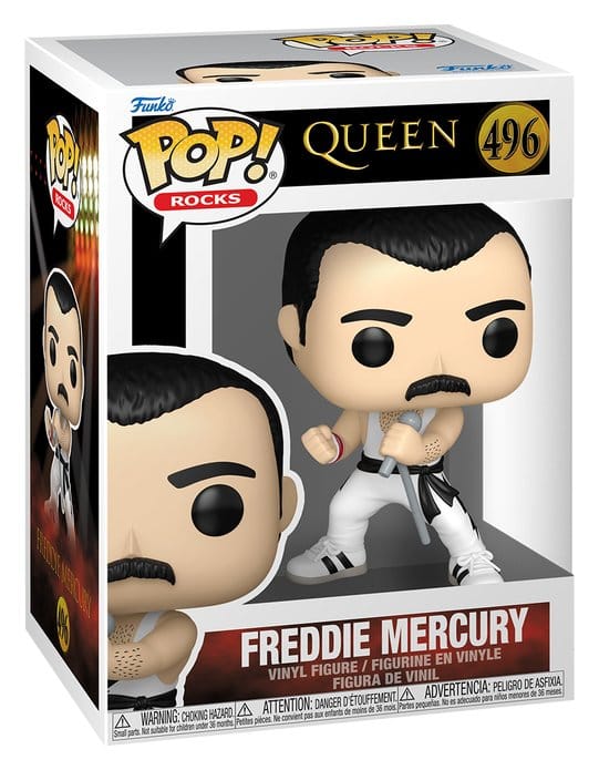 Queen Figura POP! Rocks Vinyl Freddie Mercury (white singlet) 9 cm