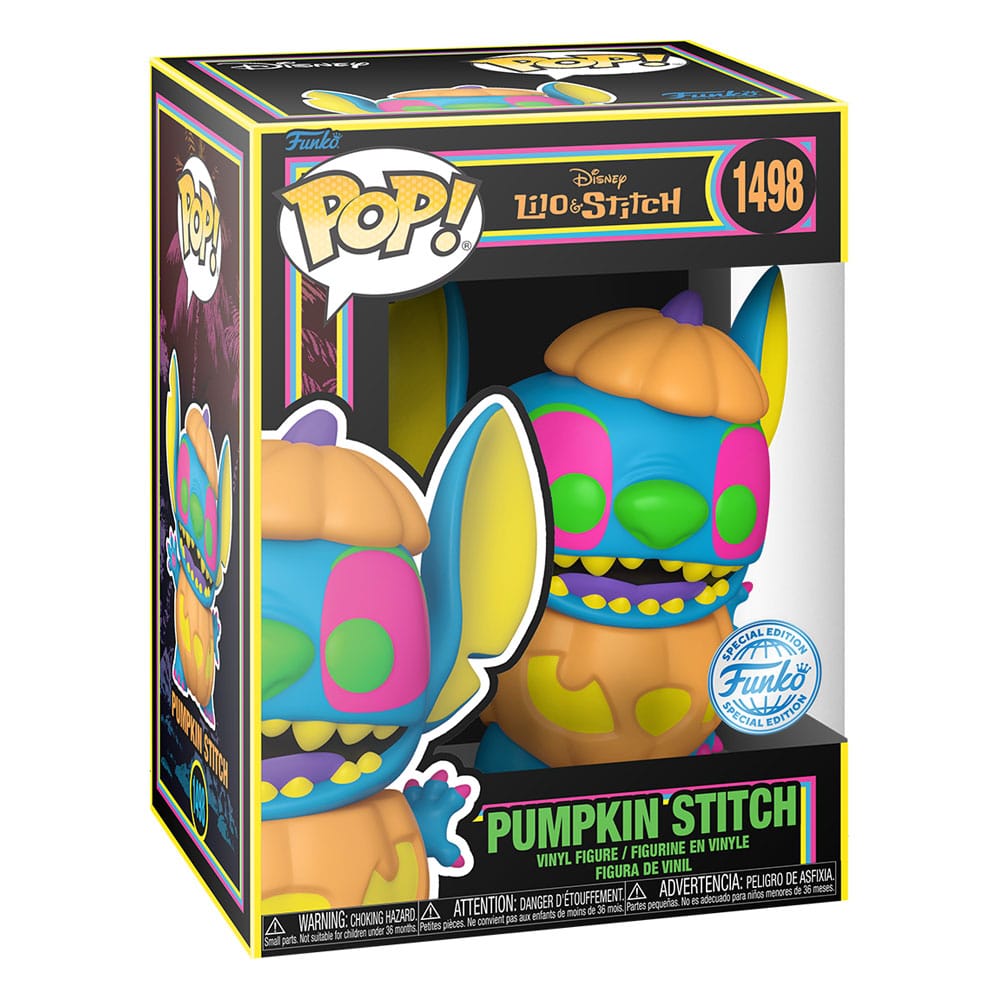 Lilo and Stitch Figura POP Disney Vinyl Blacklight Pumpkin Stitch 9cm