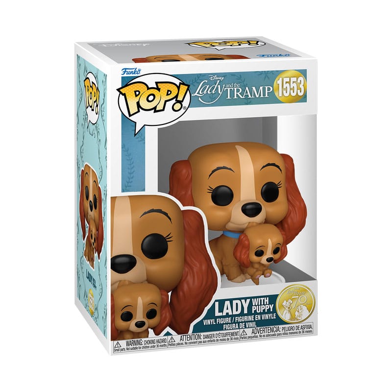 Figura POP Disney La Dama y el Vagabundo Lady with Puppy 9cm