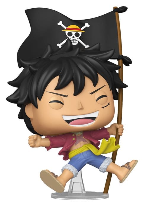 One Piece Figura POP! Vinyl Animation Luffy w/Flag 9 cm