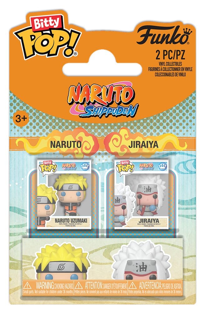 Naruto Pack de 2 Bitty POP! Vinyl Figuras Naruto & Jiraiya 2 cm Frikytopia