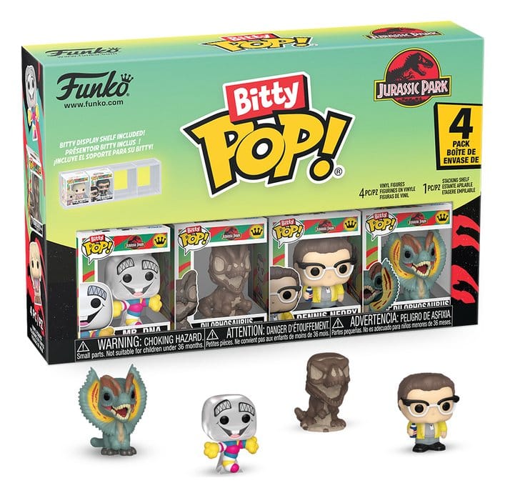 Jurassic Park Pack de 4 Figuras Bitty POP! Vinyl Mr. DNA 2,5 cm Frikytopia