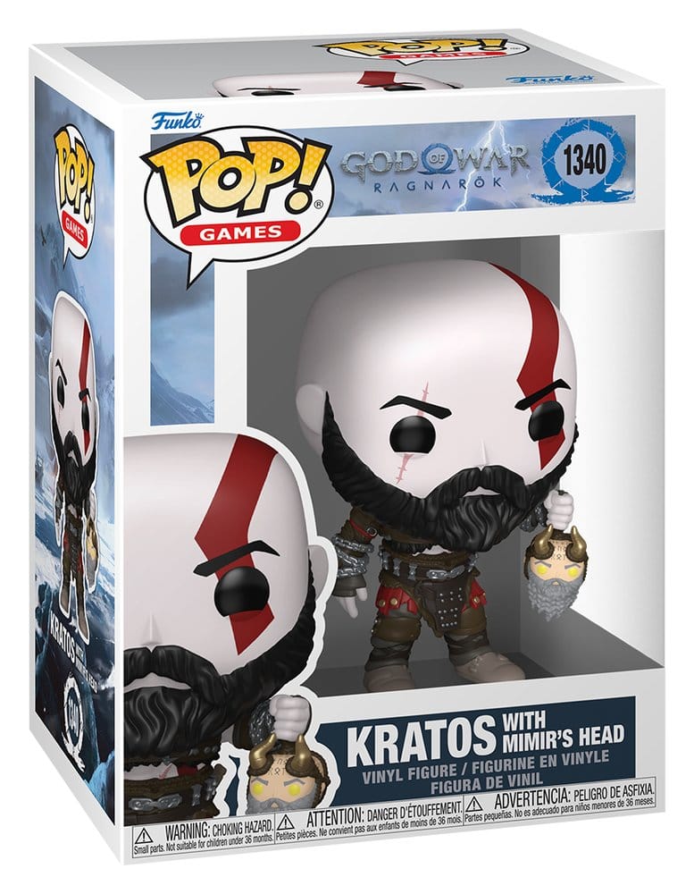 God of War: Ragnarök Figura POP! Games Vinyl Kratos w/Mimir's Head 9 cm