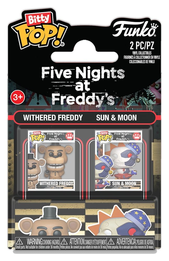 Five Nights at Freddy's Pack de 2 Figuras Bitty POP! Vinyl Withered Freddy & Sun & Moon 2 cm Frikytopia