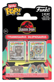 Jurassic Park Pack de 2 Figuras Bitty POP! Vinyl Tyrannosaurus Fossil & Dilophosaurus 2 cm