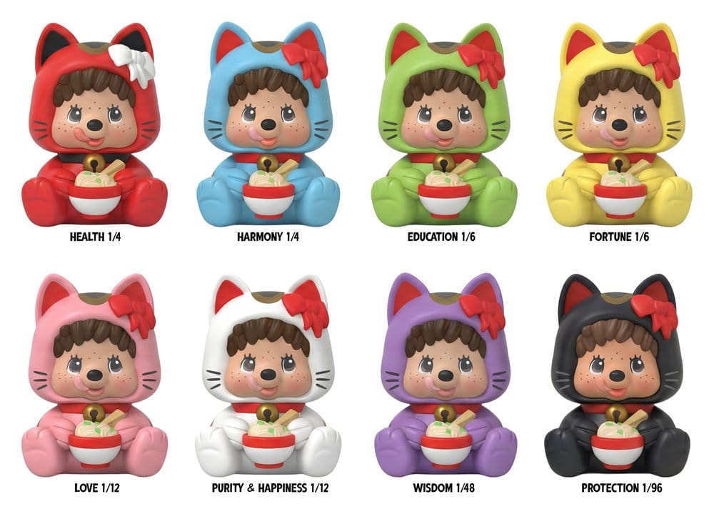 Monchhichi Rokimoto Figura Cup of Fun Lucky Cat Series Blind Box Display (6)