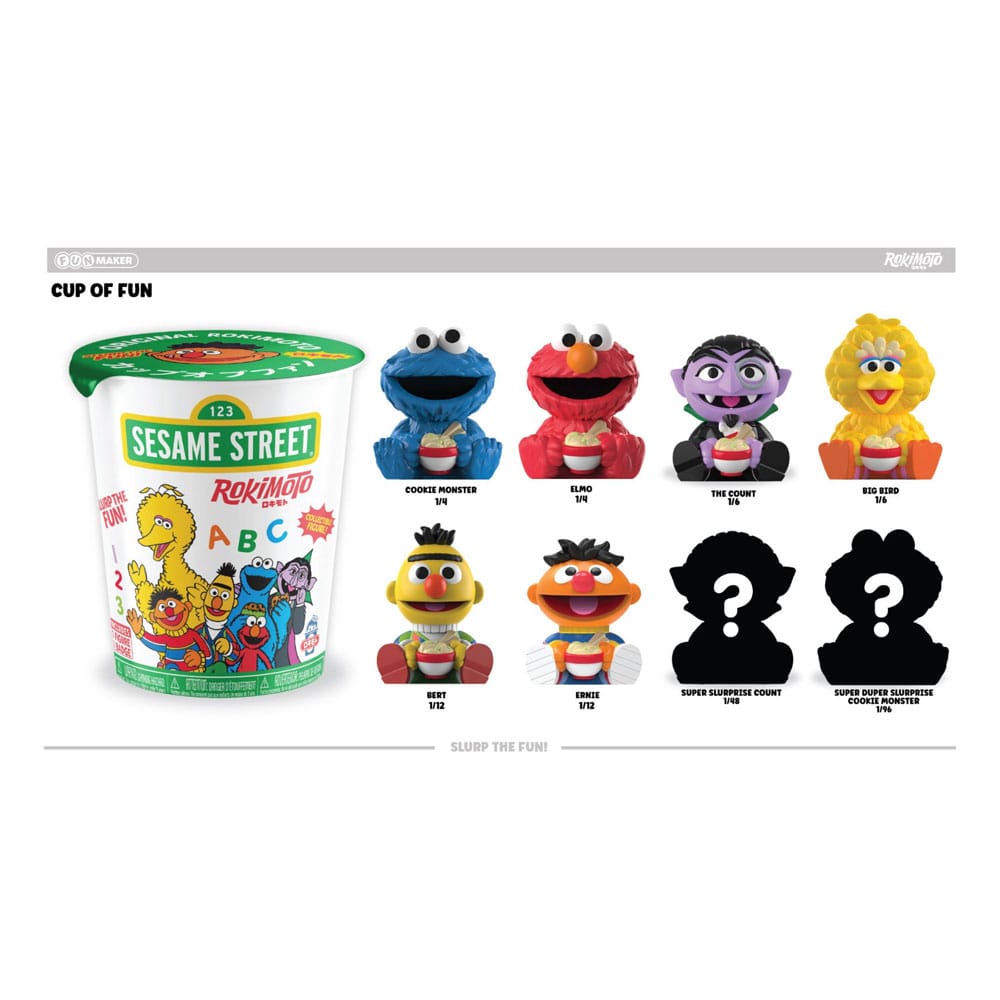 Sesame Street Rokimoto Cup of Fun Figuras Blind Box 10 cm Wave 1 Expositor (12)