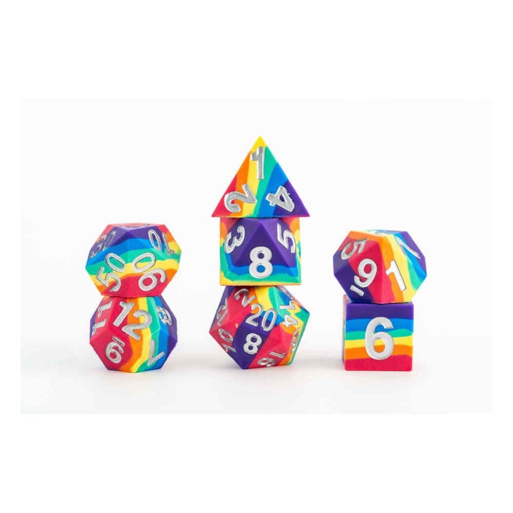 FanRoll Sharp Edge Silicone Pack de Dados Rainbow (7) Frikytopia