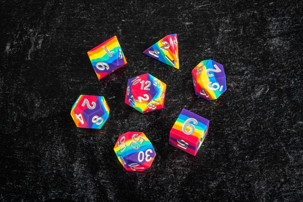 FanRoll Sharp Edge Silicone Pack de Dados Rainbow (7)