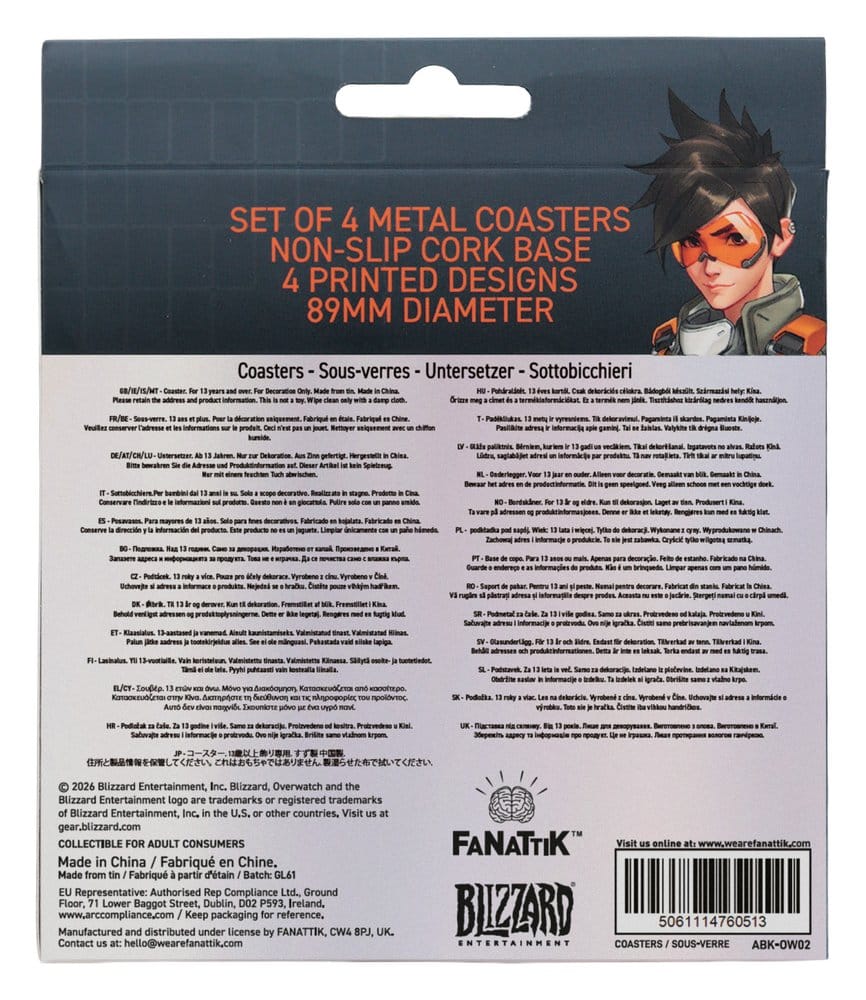 Overwatch Pack de 4 Posavasos de metal impreso