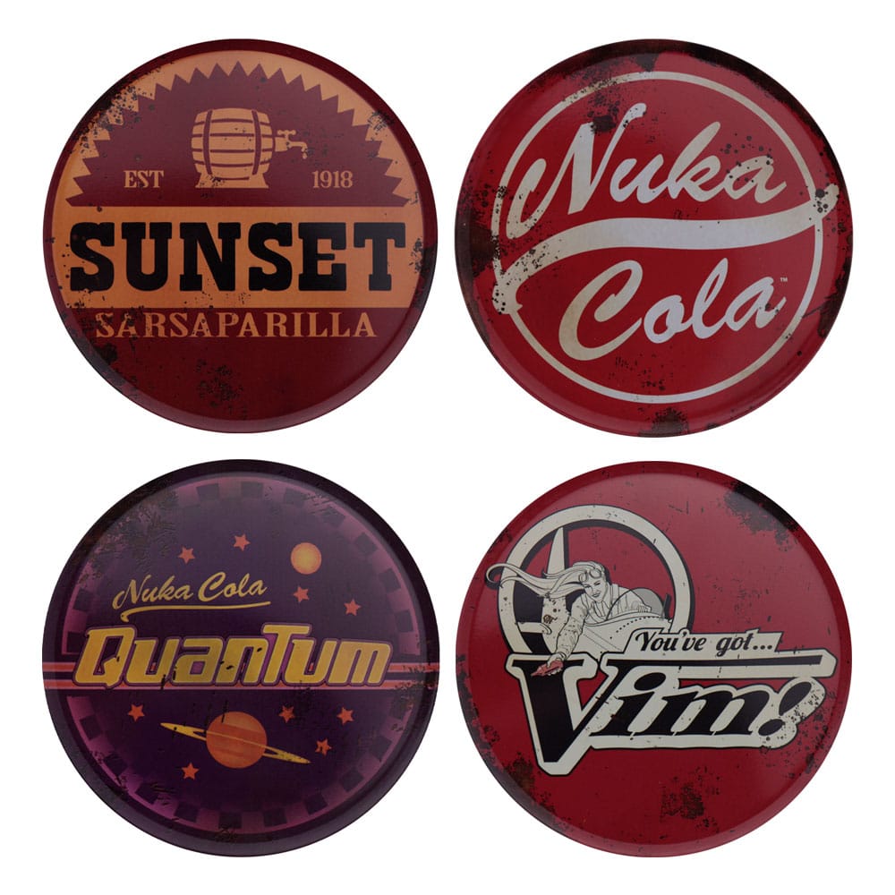 Fallout Pack de 4 Posavasos Metal Drinks Frikytopia