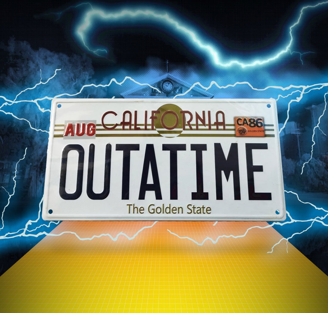 Back To The Future Cartel de metal ´Outatime´ DeLorean Matrícula