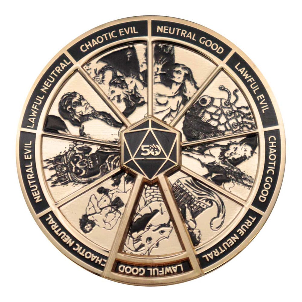 Dungeons & Dragons Chapa Alignment Spinner Coloured Limited Edition Frikytopia