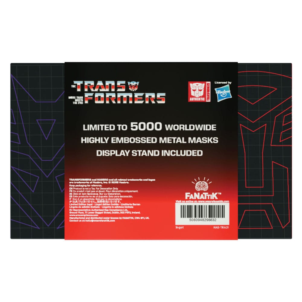 Transformers Réplica Set of 2 Helmets Optimus Prime & Megatron Limited Edition