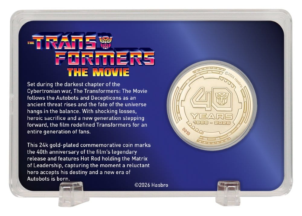 Transformers Moneda The Movie 40th Anniversary Limited Edition 24k Gold Plated
