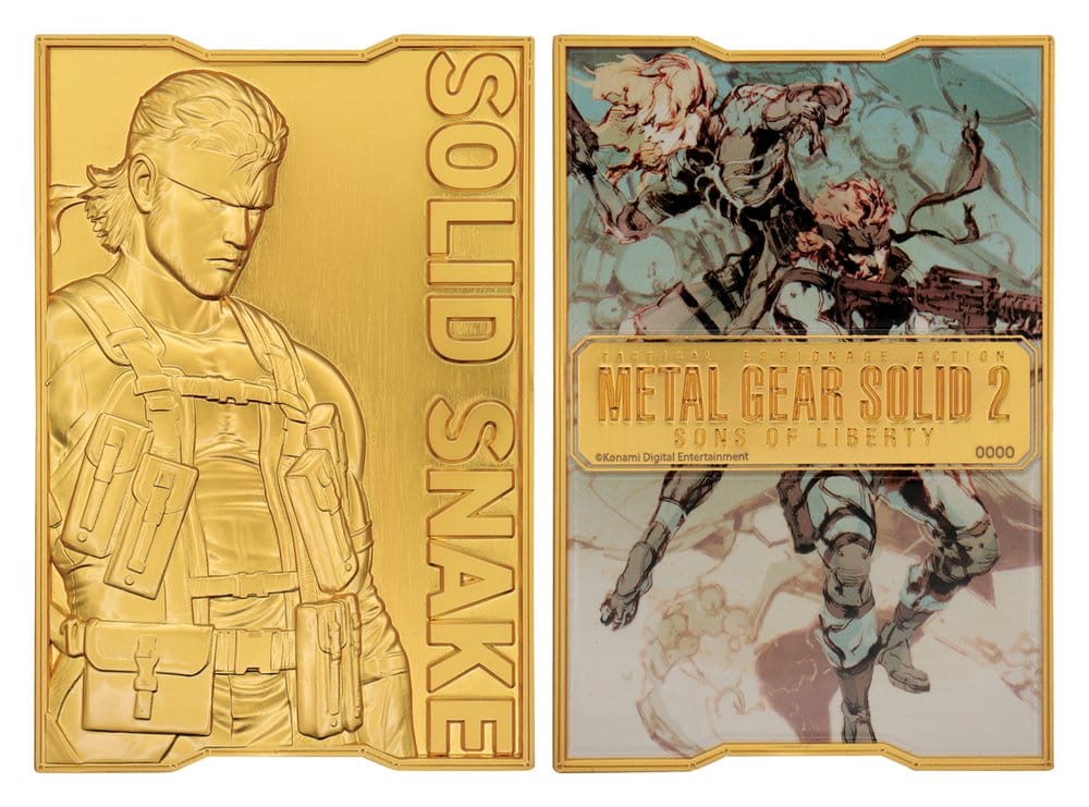 Metal Gear Solid 2 Lingote Snake 24k Gold Plated Limited Edition