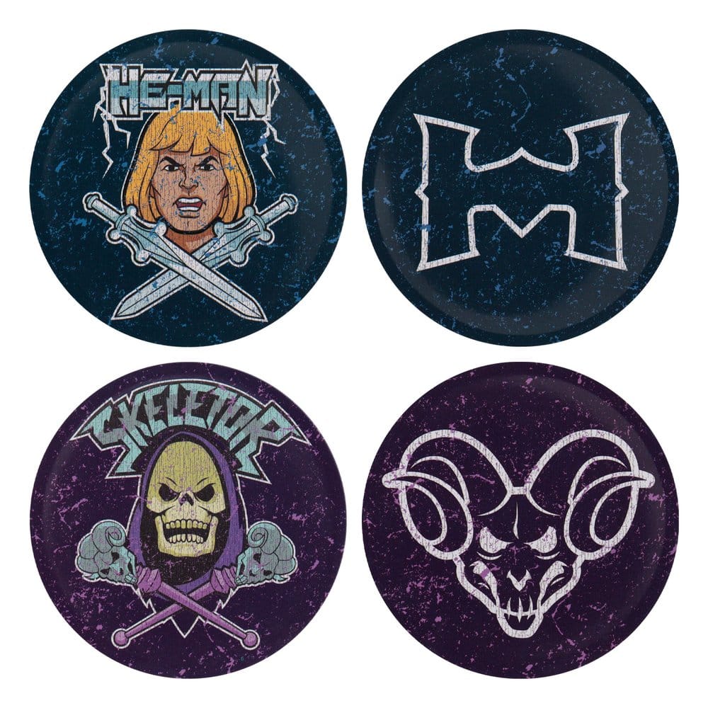 Masters of the Universe Pack de 4 Posavasos Printed Metal Frikytopia