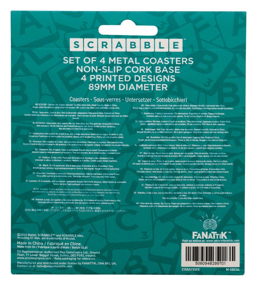 Scrabble Pack de 4 Posavasos