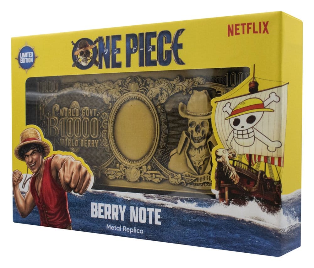 One Piece Réplica Billete de metal de 10.000 World Berry 6 x 15 cm