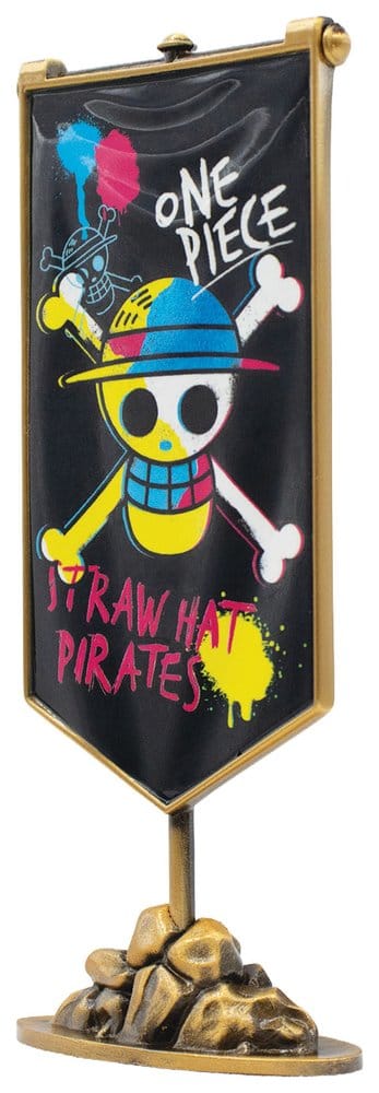 One Piece Réplica Estandarte de metal de los Piratas del Sombrero de Paja 11 x 6 cm