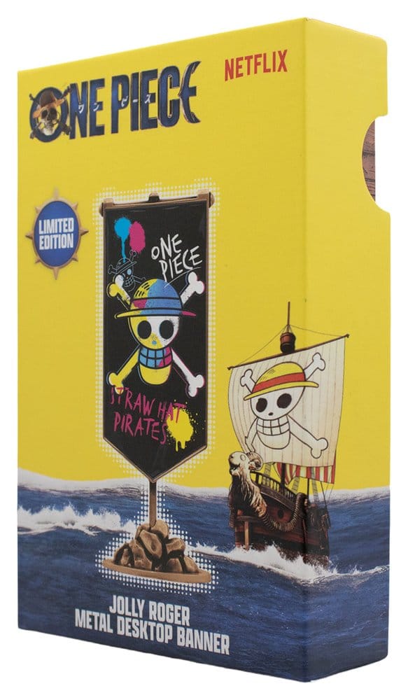 One Piece Réplica Estandarte de metal de los Piratas del Sombrero de Paja 11 x 6 cm