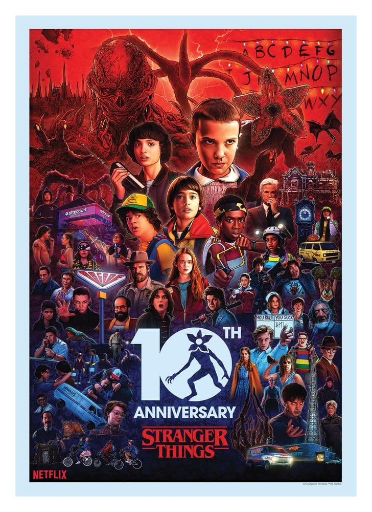 Stranger Things Litografia 10th Anniversary Limited Edition 21 x 42 cm Frikytopia