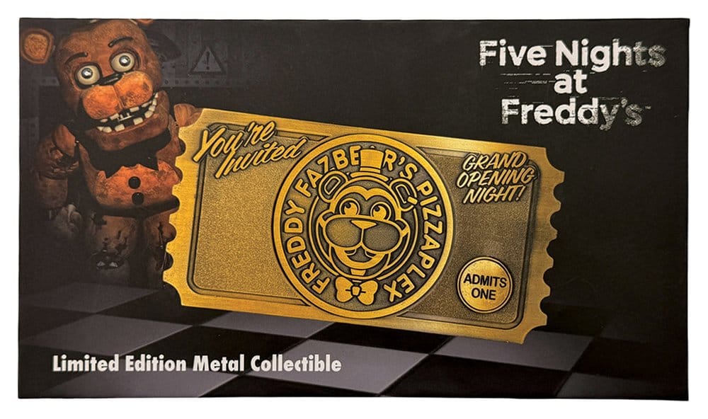 Five Nights at Freddy’s Réplica Pizzaplex Opening Night Ticket Limited Edition 16 x 8 cm