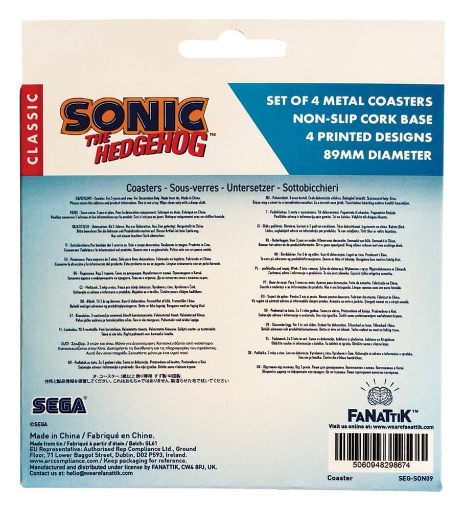 Sonic - The Hedgehog Pack de 4 Posavasos