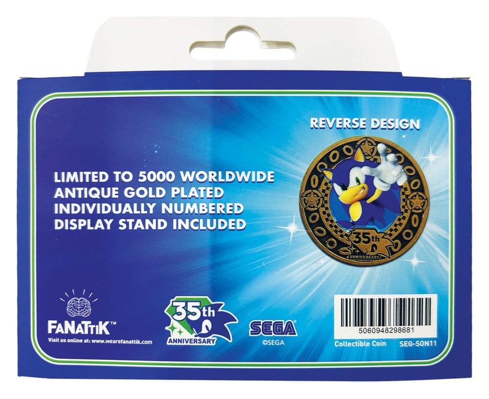 Sonic the Hedgehog Moneda de Colección 35 Aniversario Edición Limitada