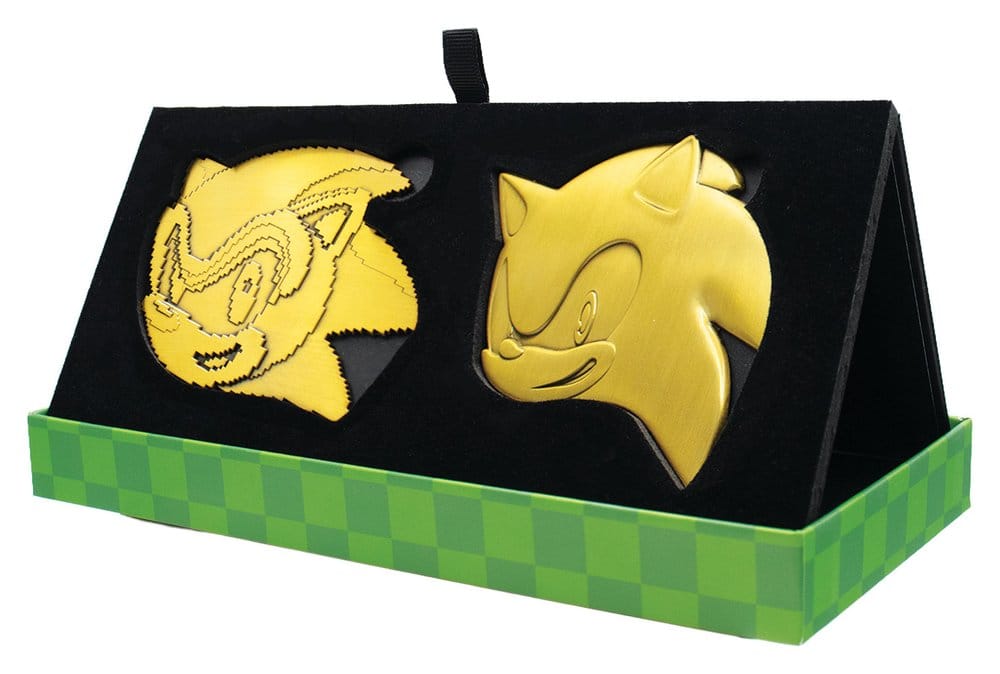 Sonic the Hedgehog Juego de Medallones 35th Anniversary Then & Now Limited Edition