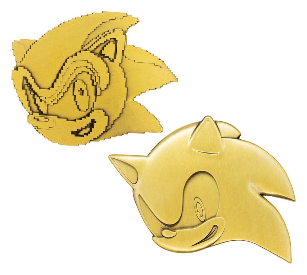 Sonic the Hedgehog Juego de Medallones 35th Anniversary Then & Now Limited Edition